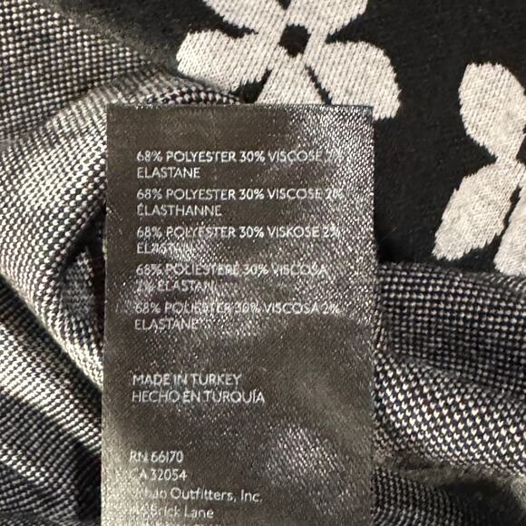 Urban Outfitters X-Small Bryn Flare Knit Pants Floral Stretch Pull-On Daisy Boho - Picture 8 of 8